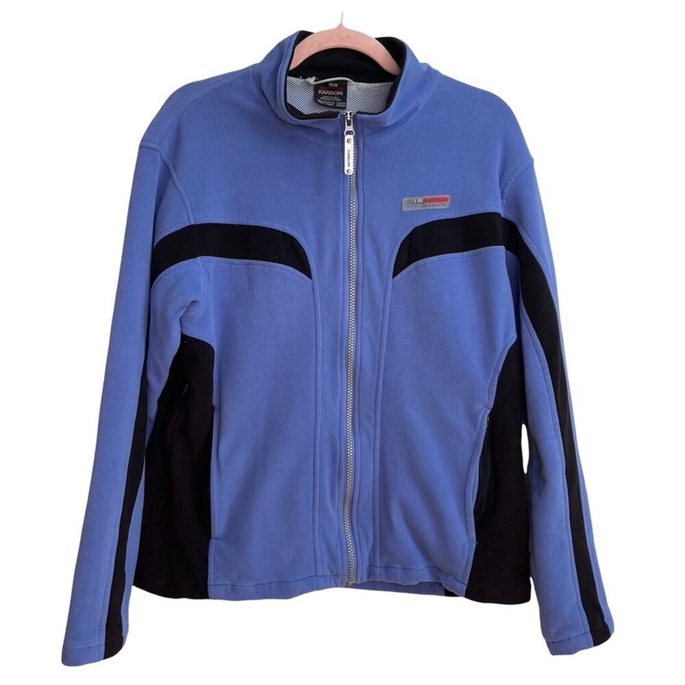 Karbon Purple and Black Fleece Zip Up Sweatshirt